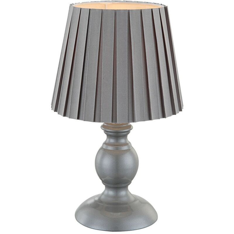 Image of Lampada da comodino Lampada da tavolo Lampada da lato Lampada da camera da letto in tessuto grigio Lampada da lettura, Design pieghevole, 1x E14, DxH