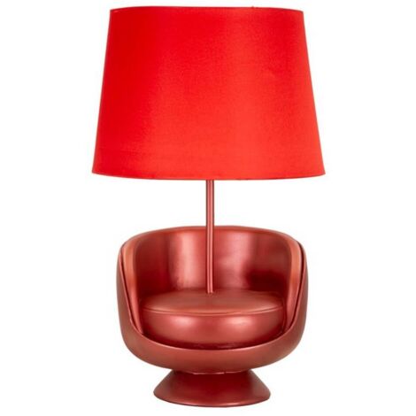 LAMPADA DA COMODINO MIDCENTURY ROSSA CM Ø 26X43