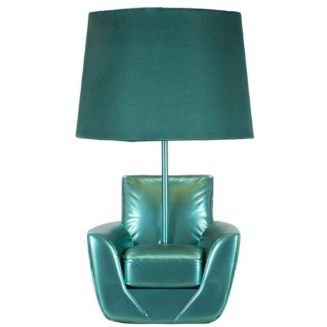 LAMPADA DA COMODINO MIDCENTURY TURCHESE CM Ø 26X43