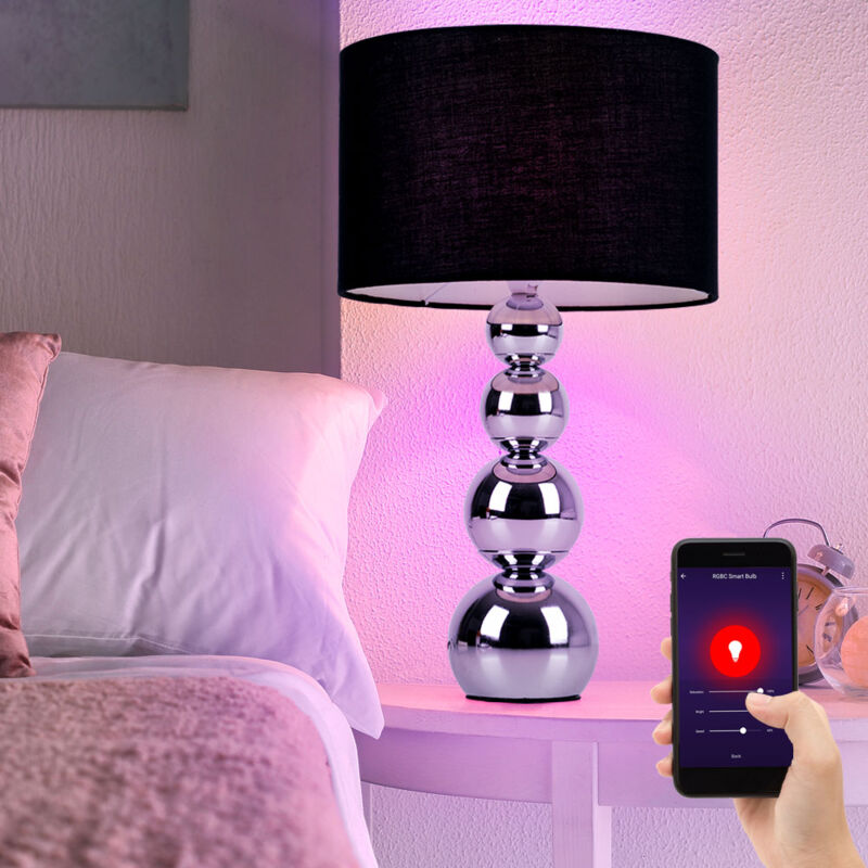 Image of Etc-shop - Lampada da comodino Touchdimmer Smart lampada da tavolo led cromata lampada da soggiorno lampada da lettura, app/controllo vocale cambio