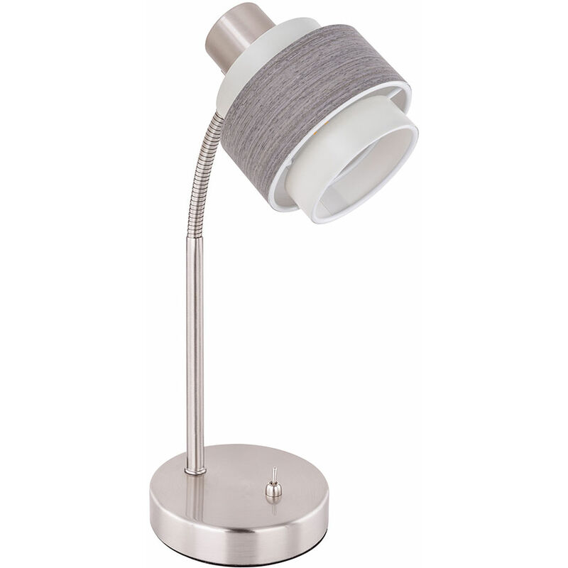 Image of Lampada da comodino vintage Flexo Spot lampada da lettura beige-grigio illuminazione camera da letto