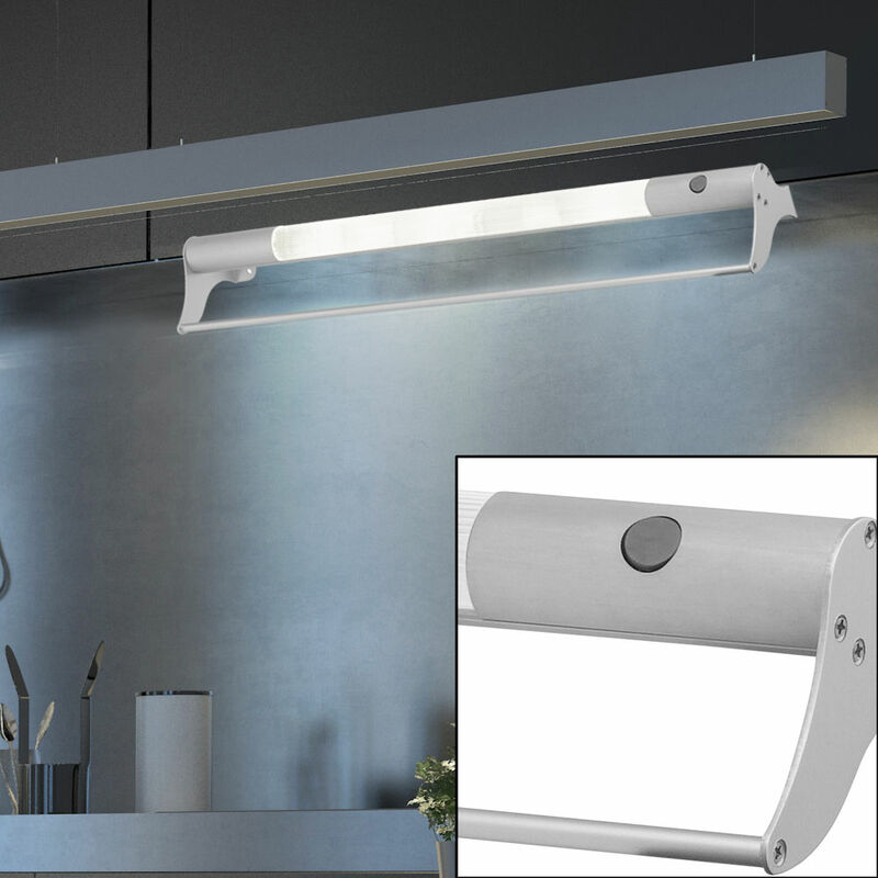Image of Etc-shop - Lampada da cucina Lampada da sottopensile Lampada da sottopensile Lampada da cucina, alluminio spazzolato moderna 3 fiamme, 3x G4 bianco
