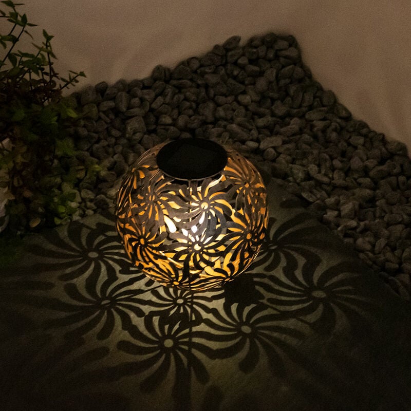 Image of Lampada da esterno a led solare plug-in lampada da giardino decorazione treccia palla terra picchetto cortile lampada