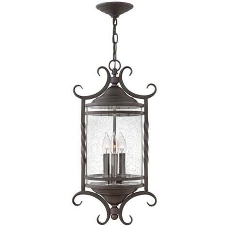 Lampada da esterno a sospensione lampada da soffitto plafoniera classica resistente alle intemperie nera