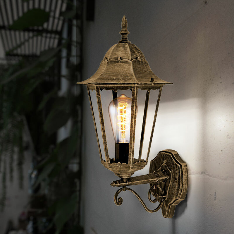 Image of Lampada da esterno applique da parete esterno E27 lampada da esterno lanterna bronzo, alluminio pressofuso, 1x E27, LxH 28,5x53 cm
