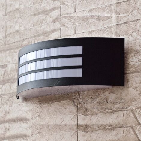Lampada da esterno applique Roma plastica metallo / opaco plastica nera L: 9cm W: 31,8cm H: 10cm funziona solo con risparmio energetico lampade IP44