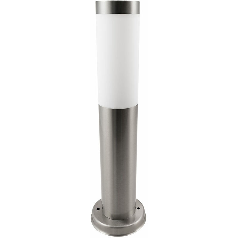 Image of Lampada da esterno, argento, lampada da terra, segnapasso, resistente alle intemperie, lampada da terrazza, acciaio inossidabile, 1x E27, PxH 7,6x45cm