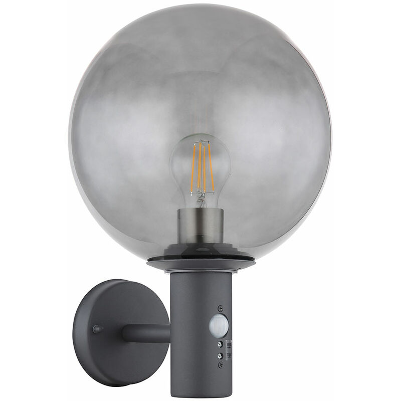 Image of Lampada da esterno con rilevatore di movimento casa antracite illuminazione da esterno lampada da parete in acciaio inox con rilevatore di movimento,