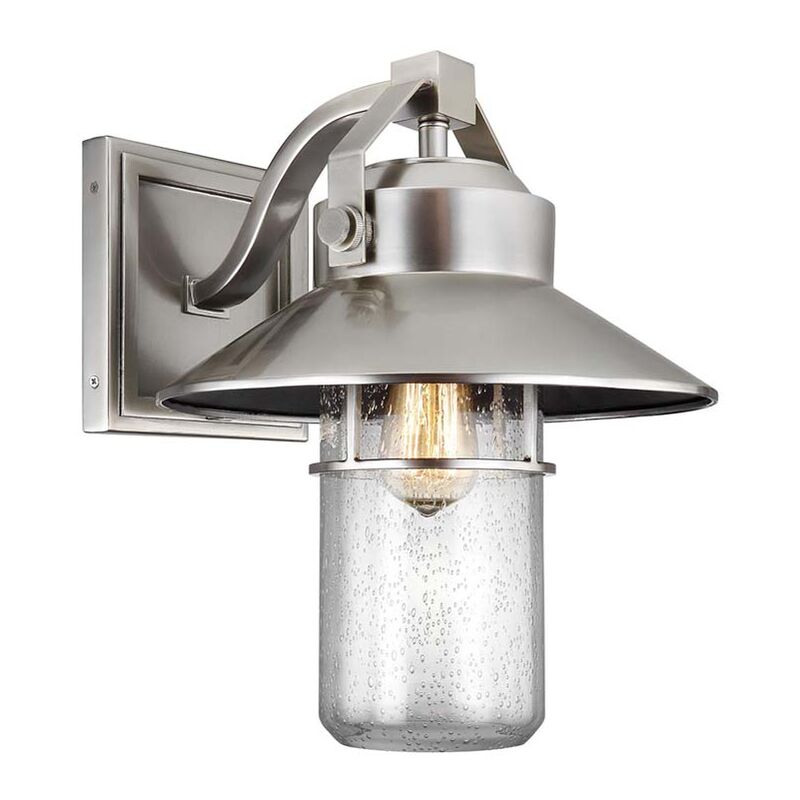 Image of Etc-shop - Lampada da esterno lampada da parete acciaio satinato h 39 cm lampada da giardino lampada da cortile IP44
