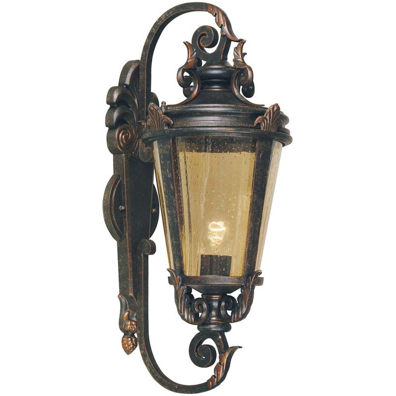 Image of Lampada da esterno lampada da parete acciaio vetro bronzo h 69 cm lampada da giardino antico IP44