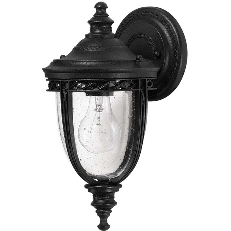 Image of Etc-shop - Lampada da esterno lampada da parete lanterna nera h 32 cm 1 fiamma IP44 lampada da giardino anticata