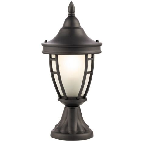 Lampada da esterno, lampada da terra, lampada da sentiero, lampada da base, lampada da patio, lampada da giardino, metallo nero, IP44 resistente alle intemperie, E27, H 40,5 cm