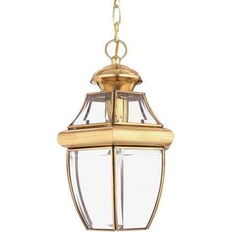Lampada da esterno lanterna a catena lampada a sospensione finitura rame invecchiato H 33,4 cm ottone