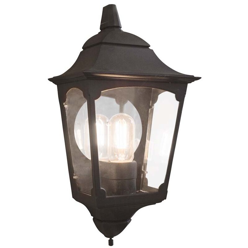 Image of Lampada da esterno Lanterna Lampada da parete Alluminio pressofuso h 41 cm Nero Luce da giardino balcone