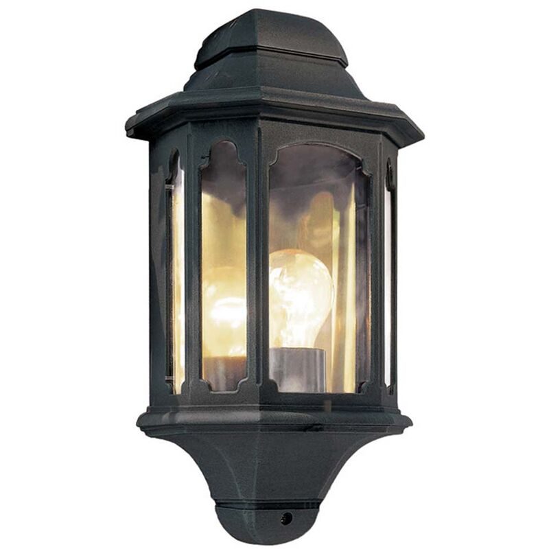 Image of Etc-shop - Lampada da esterno Lanterna Lampada da parete alu pressofuso nero h 38 cm Lampada da giardino cortile
