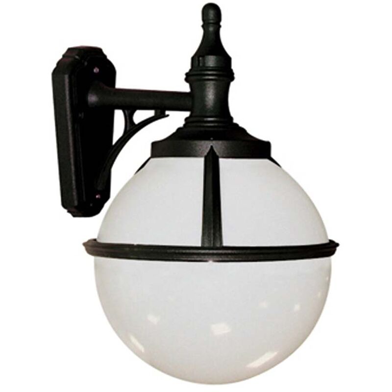 Image of Lampada da esterno lanterna lampada da parete forma sferica h 44 cm nero IP44 lampada da giardino cortile