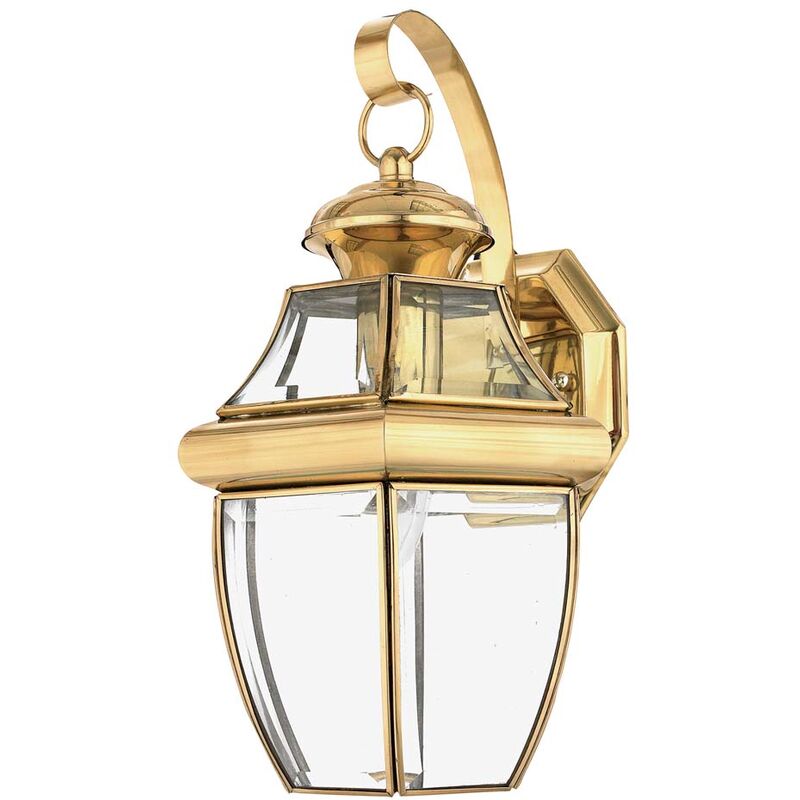 Image of Etc-shop - Lampada da esterno lanterna lampada da parete ottone vetro h 35,6 cm classica lampada da cortile portico