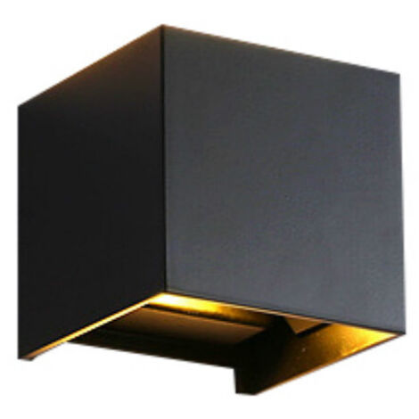 Lampada da esterno LED monoblocco in alluminio pressofuso 3000K, IP65, 10w, luce bianca calda, 10x10x10cm, nero