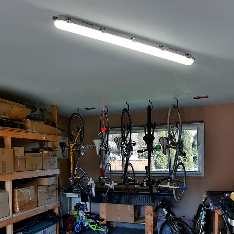 Image of Lampada da garage Lampada impermeabile a led Lampada da vasca da 60 cm Lampada da basamento Lampada da soffitto bianca neutra, 18W 1530lm 4000K