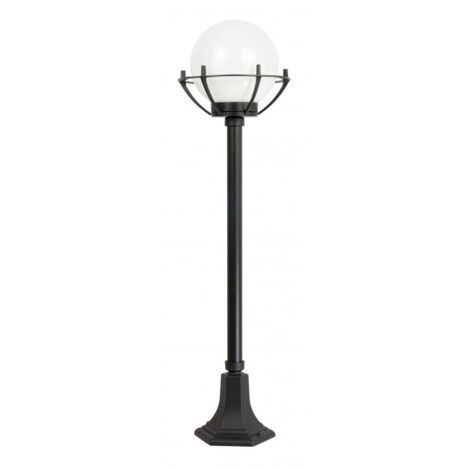Lampada da giardino 102cm sfera 25cm E27 nera IP43