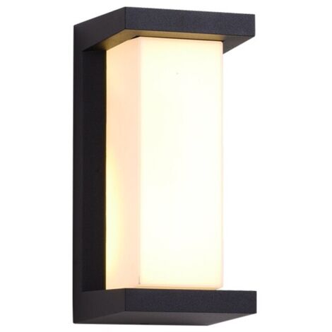 Lampada da giardino a LED per esterni, 18W, copertura in alluminio pressofuso/PC, 125 x 125 x 260 mm, 18 LED, impermeabile IP65, bianco