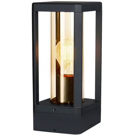 Lampada da giardino a paletto nera Cissus E27 IP54 24cm