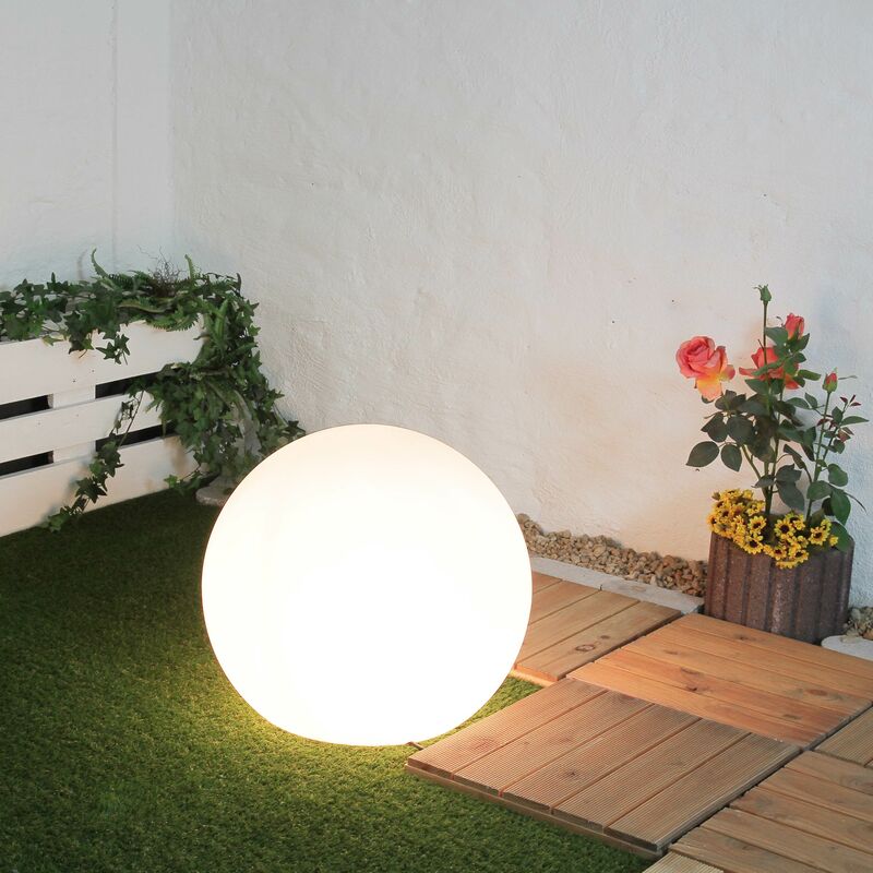 Image of Licht-erlebnisse - Lampada da giardino Lampada da terra Sfera luminosa di color bianco con design moderno elegante Illuminazione da giardino Ø60cm