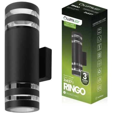 Lampada da giardino, lampada da parete, E27 LED, superiore, inferiore, RINGO