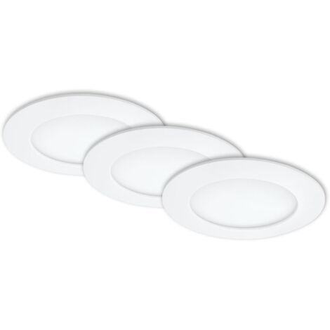 Lampada da incasso a LED, set da 3, 4000K Ø12cm 8W IP44 plastica bianca Briloner