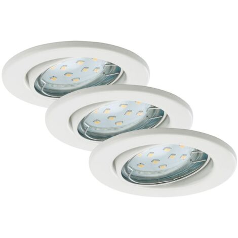 Lampada da incasso a LED set da 3 orientabile IP23 GU10 Ø 8,6 cm 3W bianco metallo Briloner