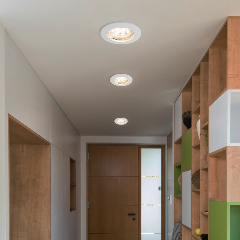 Image of Etc-shop - Lampada da incasso a soffitto faretto rotondo per bagno, lampada da soggiorno a led bianca, vetro alluminio zinco, 6,8 w 430 lm bianco