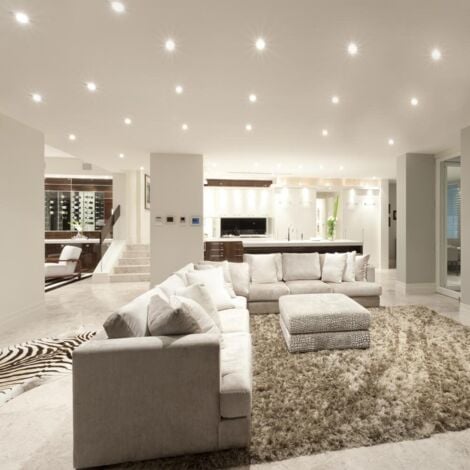 ETC-SHOP Lampada da incasso a soffitto per soggiorno, orientabile, metallo nichel opaco, 1x LED 5W 400Lm 3000K, LxL 8,5x8,5cm, set da 24