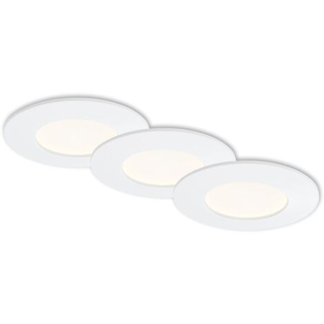 Lampada da incasso LED set da 3 4000K Ø8,5cm 8W IP44 plastica bianca Briloner