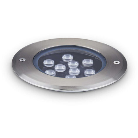 Lampada Da Incasso Moderna Floor Alluminio Cromo Led 12W 3000K Luce Calda