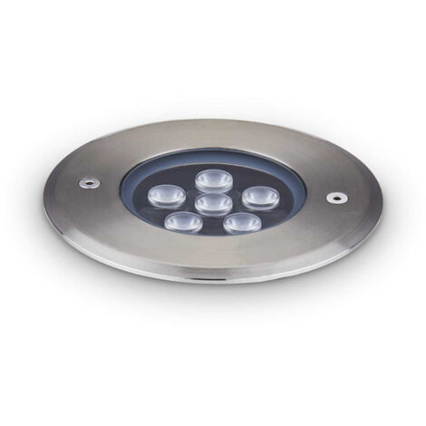 Lampada Da Incasso Moderna Floor Alluminio Cromo Led 6W 3000K Luce Calda