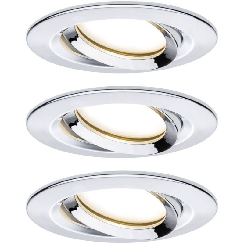 Nova Plus Lampada da incasso per bagno Kit da 3 led (monocolore) led 20.4 w IP65 Cromo - Paulmann