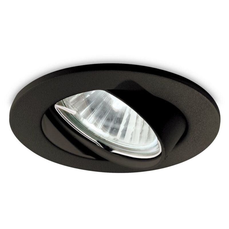 Faretto Incasso Swing Metallo Nero 1 Luce Gu10