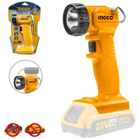 Lampada da lavoro a batteria Led 20 V Solo Torcia Ingco CWLI2023