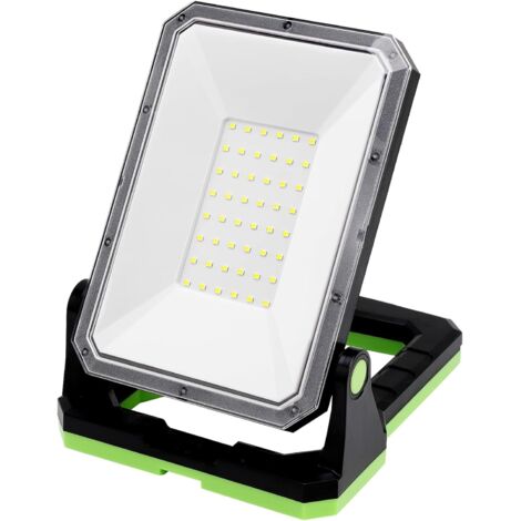 Lampada da lavoro a LED ricaricabile, 1300 lm, 4000 K, con supporto pieghevole, lampada da lavoro portatile USB, impermeabile IP65 per uso esterno, perfetta per i cantieri edili.