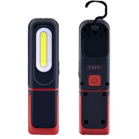 Lampada da lavoro a LED ricaricabile Ulisem, lampada di ispezione 2 in 1, rotazione a 360 gradi e torcia a LED Cob da 3 W con base magnetica e gancio