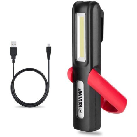 Lampada da lavoro Davy con gancio e magnete, 3W, ricarica USB - Velamp IR471