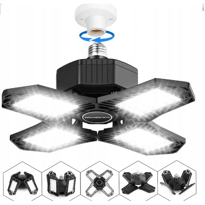 Lampada da lavoro estensibile a soffitto per garage, officina, A+ 60W Led