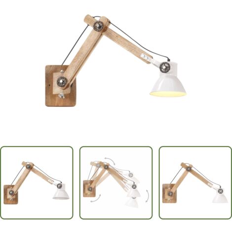 Lampada da letto -  Lampada da Parete Stile Industriale Bianca Rotonda E27