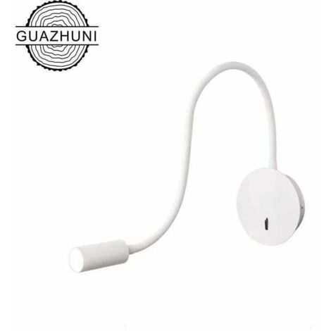 Lampada da lettura a collo d'oca a LED da 3 W, 3000 K (bianca)