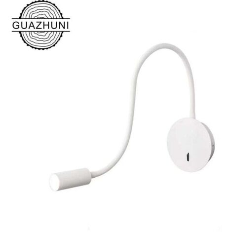 Lampada da lettura a collo d'oca a LED da 3 W, 3000 K (bianca)