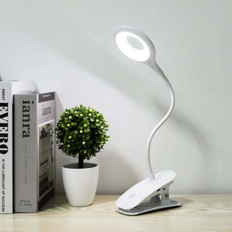 Lampada da lettura a LED con clip, lampada da tavolo dimmerabile con protezione per gli occhi