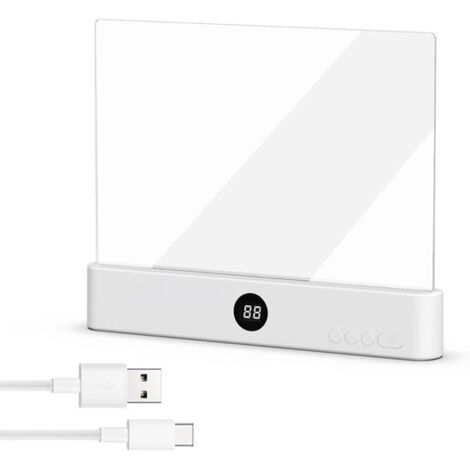 Lampada da lettura a LED ricaricabile per tablet - Portatile con timer e funzione di regolazione dell'intensità luminosa - Bianca - Ideale per leggere al buio - Regalo per lettori