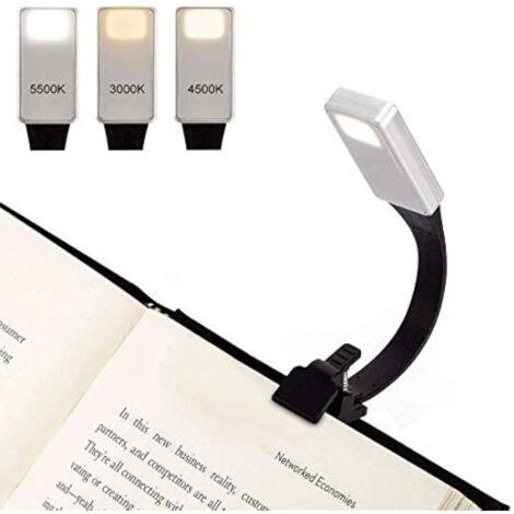 Lampada da lettura a LED ricaricabile tramite USB, ideale per libri, riviste, e-book, tablet, viaggi, ecc.