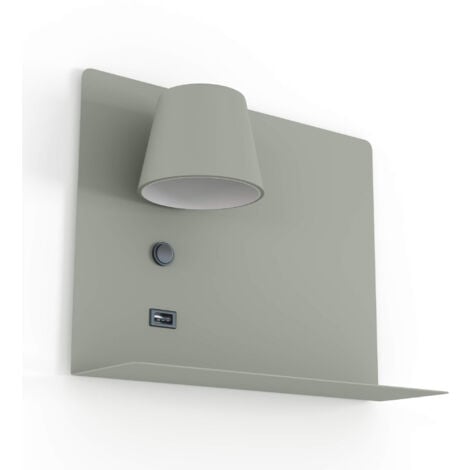 BARCELONA LED Lampada da lettura a parete con porta USB "BASKOP" - 6W -