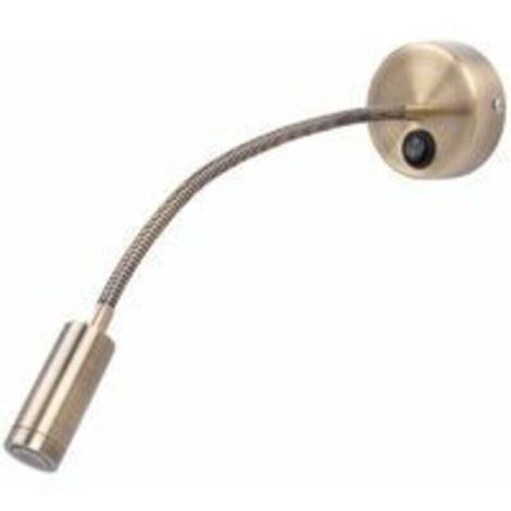 Lampada da lettura flessibile da parete/lampada da comodino con interruttore, LED Cree da 13 Watt, bronzo My-b031 [Classe energetica A+++]